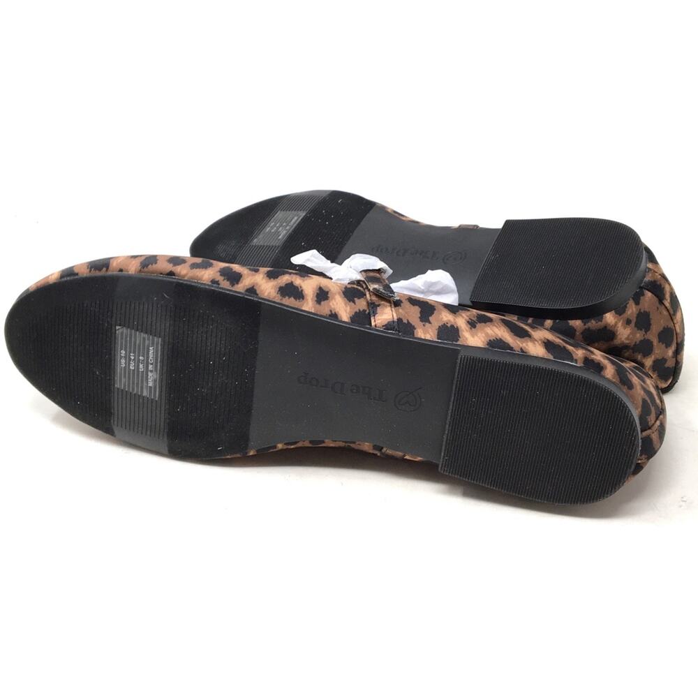 The Drop Katy Women's Size 10 Leopard Satin Look Flat Ballet Mary Jane Shoes - Picture 8 of 8